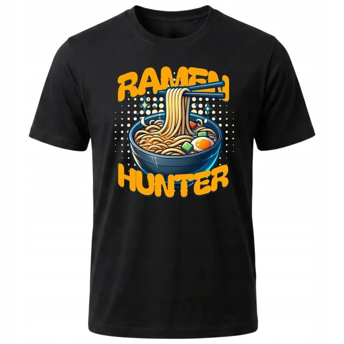 Koszulka Tshirt czarna 100% Bawełna Japonia Tokyo Ramen Hunter - obrazek 2
