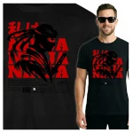 Koszulka Tshirt czarna 100% Bawełna Japonia Tokyo Ninja Katana Wojownik