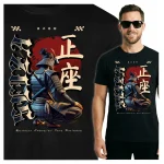Koszulka Tshirt czarna 100% Bawełna Japonia Tokyo Samuraj Bushido Honor