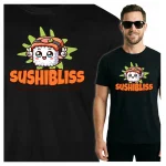 Koszulka Tshirt czarna 100% Bawełna Japonia Tokyo sushi kawaii styl