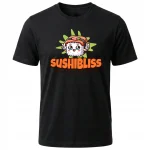 Koszulka Tshirt czarna 100% Bawełna Japonia Tokyo sushi kawaii styl - obrazek 2