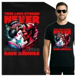 Koszulka Tshirt czarna 100% Bawełna Japonia Tokyo Manga Anime Gejsza Oni
