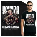 Koszulka Tshirt czarna 100% Bawełna Japonia Tokyo Yakuza Smok Tatuaż