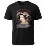 Koszulka Tshirt czarna 100% Bawełna Japonia Tokyo Geisha Kwiaty Kimono - obrazek 2