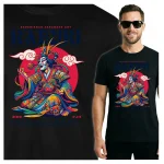 Koszulka Tshirt czarna 100% Bawełna Japonia Tokyo Kabuki Sztuka