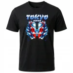Koszulka Tshirt czarna 100% Bawełna Japonia Tokyo Koi Ryby Wzór - obrazek 2