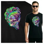 KOSZULKA MĘSKA PSYCHODELICZNA CANNABIS MARIHUANA NEON FESTIWAL KONOPIE