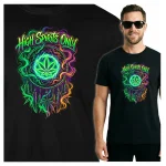 KOSZULKA MĘSKA PSYCHODELICZNA CANNABIS MARIHUANA NEON FESTIWAL KONOPIE
