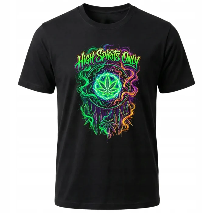 KOSZULKA MĘSKA PSYCHODELICZNA CANNABIS MARIHUANA NEON FESTIWAL KONOPIE - obrazek 2