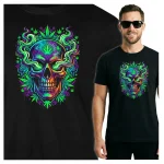 KOSZULKA MĘSKA PSYCHODELICZNA CANNABIS MARIHUANA NEON FESTIWAL KONOPIE