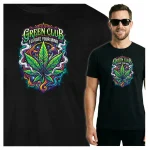 KOSZULKA MĘSKA PSYCHODELICZNA CANNABIS MARIHUANA NEON FESTIWAL KONOPIE